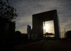 Paříž 2011  západ slunce : Grande Arche, La Defense, architektura, západ slunce