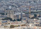 Výhled z Montparnasského mrakodrapu  Notre-Dame shora - při rekonstrukci : Notre-Dame, Paříž 2021, architektura, kategorie, kostel, pohled z výšky