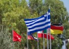 Rhodos 2011  řecká vlajka vlající opačným směrem než ostatní