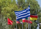 Rhodos 2011  řecká vlajka vlající opačným směrem než ostatní