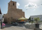 Španělsko, Andalusie, Mojácar 2017  vesnička Mojácar v kopcích nad plážemi : architektura, kostel